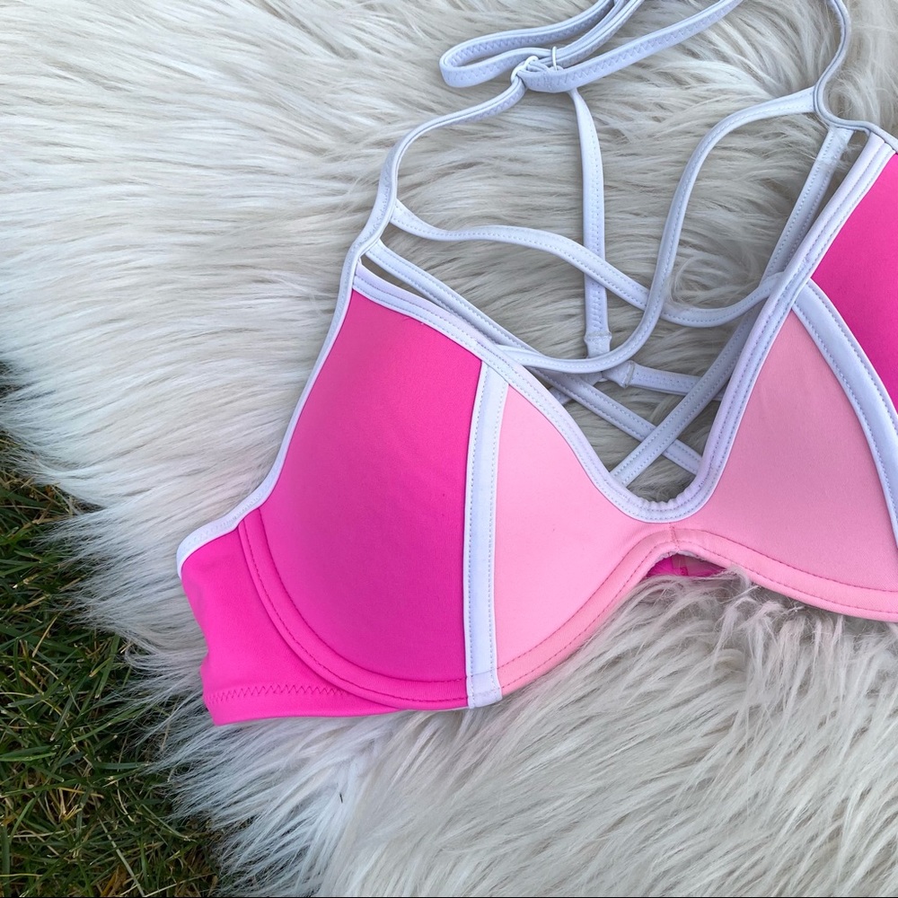 Victorias Secret pink strappy sexy bikini top small